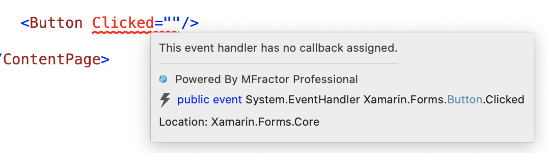 The empty event handler inspection
